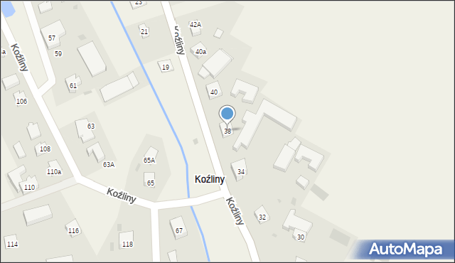 Koźliny, Koźliny, 38, mapa Koźliny