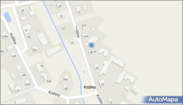 Koźliny, Koźliny, 40, mapa Koźliny