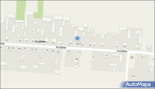 Kozłów, Kozłów, 23, mapa Kozłów