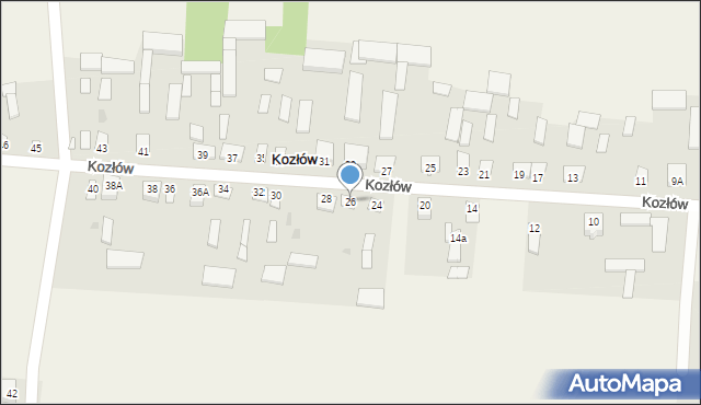 Kozłów, Kozłów, 26, mapa Kozłów