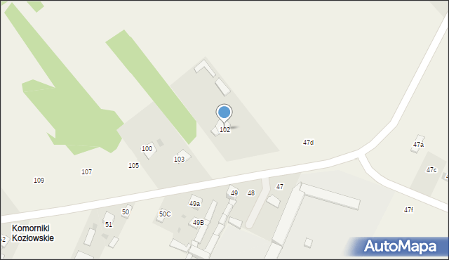 Kozłów, Kozłów, 102, mapa Kozłów