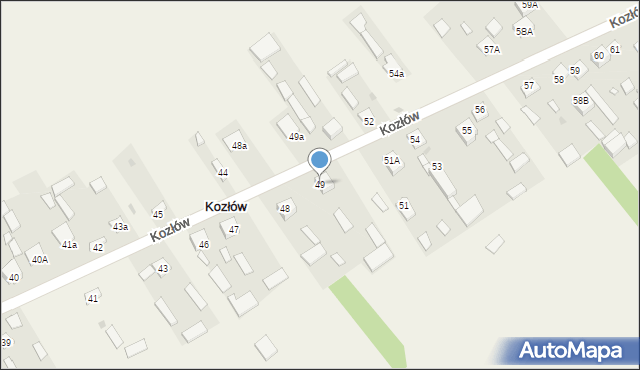 Kozłów, Kozłów, 49, mapa Kozłów