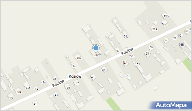 Kozłów, Kozłów, 49a, mapa Kozłów