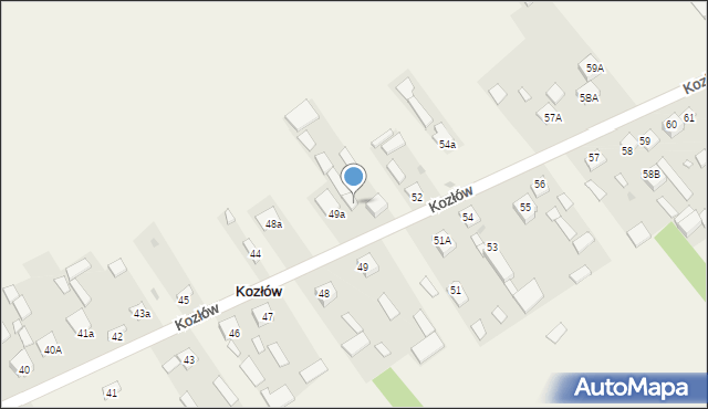 Kozłów, Kozłów, 50, mapa Kozłów