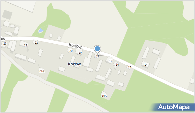 Kozłów, Kozłów, 18, mapa Kozłów