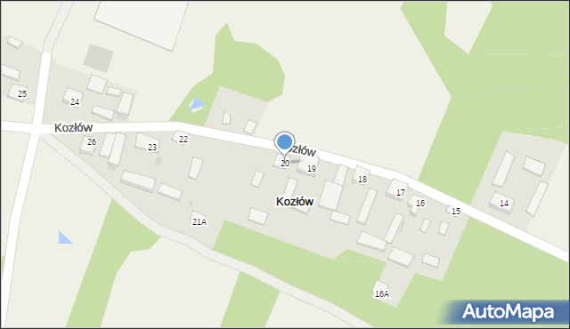 Kozłów, Kozłów, 20, mapa Kozłów