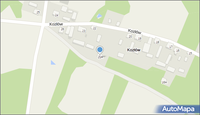 Kozłów, Kozłów, 21A, mapa Kozłów