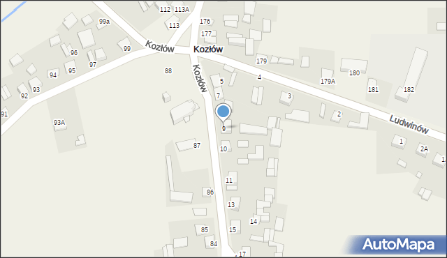 Kozłów, Kozłów, 9, mapa Kozłów