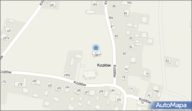 Kozłów, Kozłów, 166, mapa Kozłów