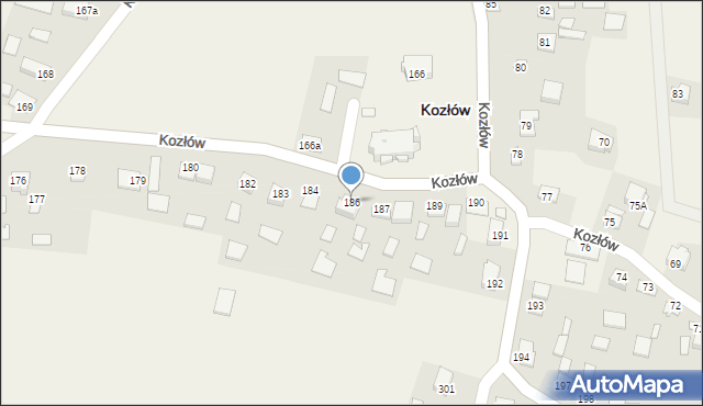 Kozłów, Kozłów, 186, mapa Kozłów