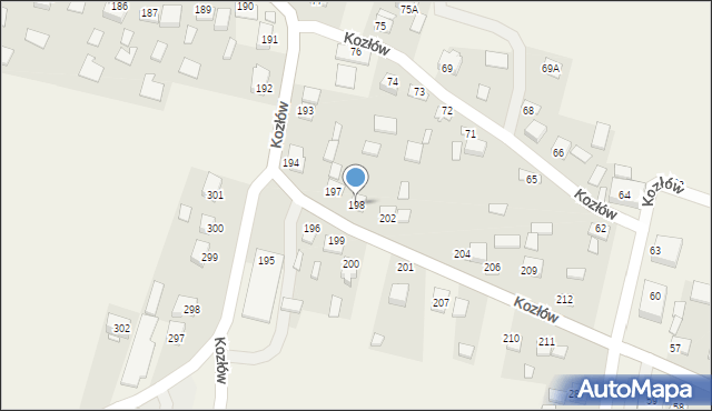 Kozłów, Kozłów, 198, mapa Kozłów