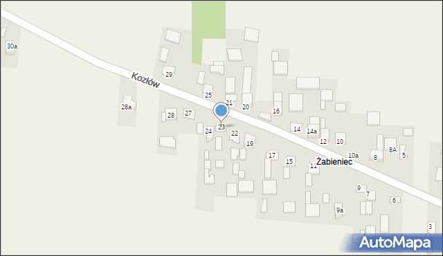 Kozłów, Kozłów, 23, mapa Kozłów