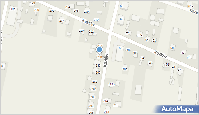 Kozłów, Kozłów, 288, mapa Kozłów