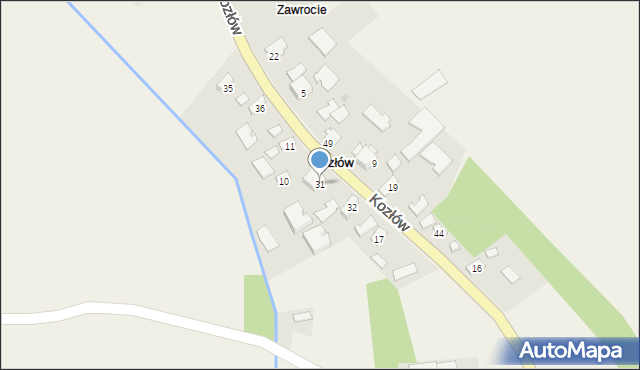 Kozłów, Kozłów, 31, mapa Kozłów