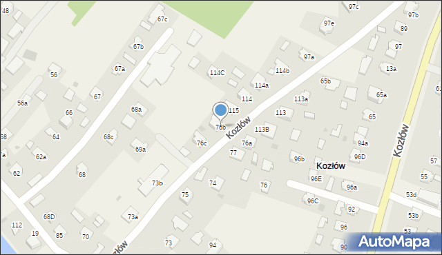 Kozłów, Kozłów, 76b, mapa Kozłów