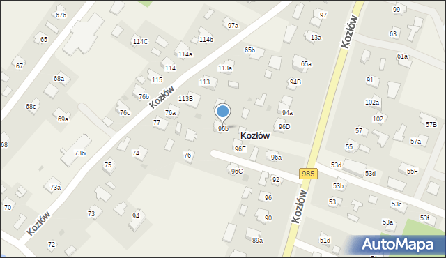 Kozłów, Kozłów, 96b, mapa Kozłów