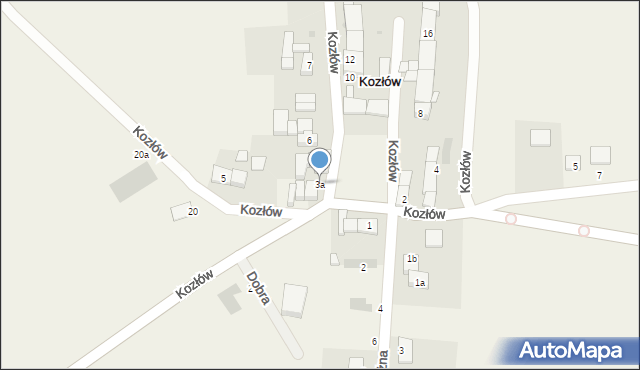 Kozłów, Kozłów, 3a, mapa Kozłów