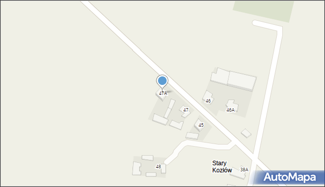 Kozłów Szlachecki, Kozłów Szlachecki, 47A, mapa Kozłów Szlachecki