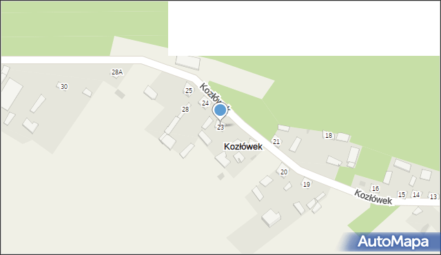 Kozłówek, Kozłówek, 23, mapa Kozłówek