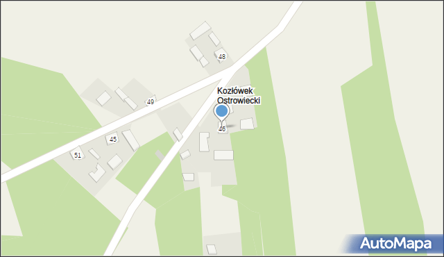 Kozłówek, Kozłówek, 46, mapa Kozłówek