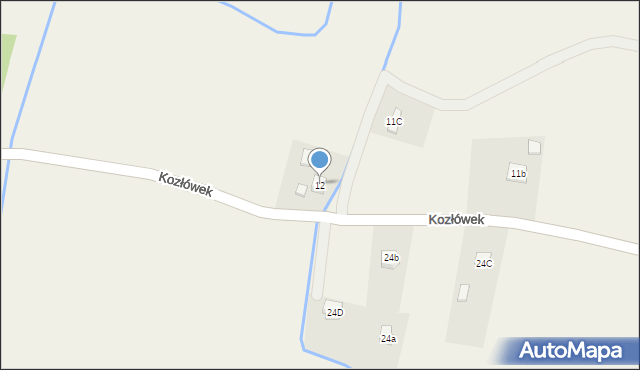 Kozłówek, Kozłówek, 12, mapa Kozłówek