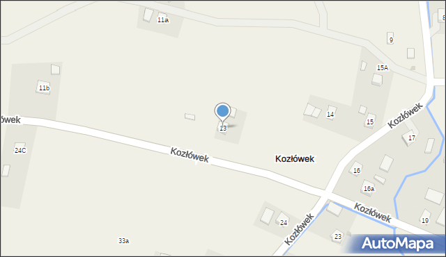 Kozłówek, Kozłówek, 13, mapa Kozłówek