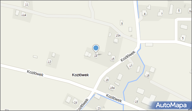 Kozłówek, Kozłówek, 14, mapa Kozłówek