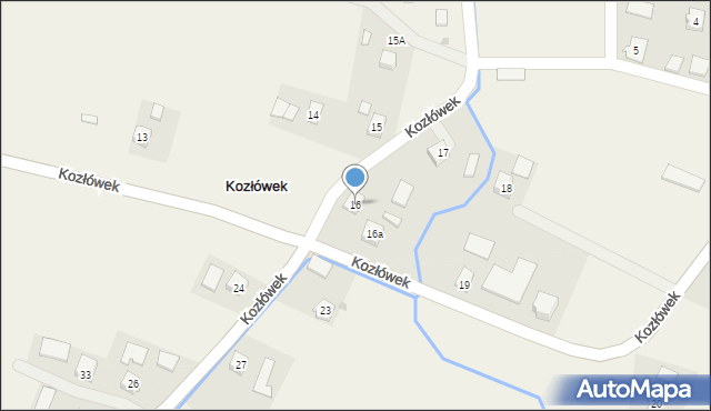 Kozłówek, Kozłówek, 16, mapa Kozłówek