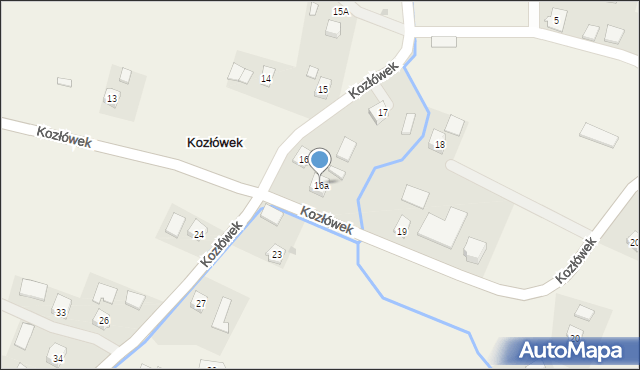 Kozłówek, Kozłówek, 16a, mapa Kozłówek