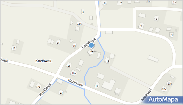 Kozłówek, Kozłówek, 17, mapa Kozłówek