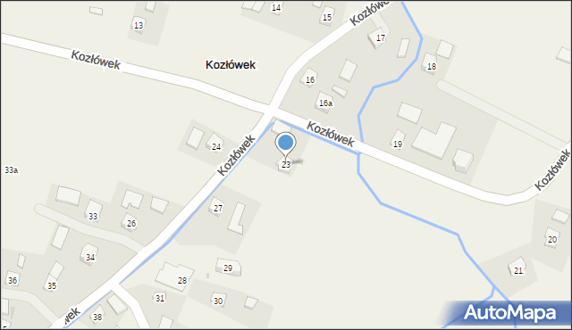 Kozłówek, Kozłówek, 23, mapa Kozłówek