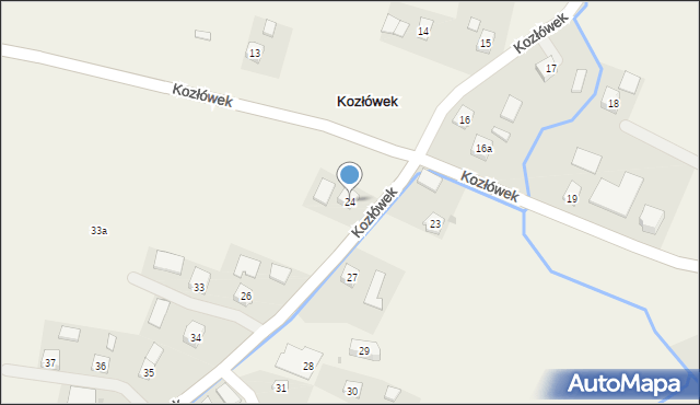 Kozłówek, Kozłówek, 24, mapa Kozłówek