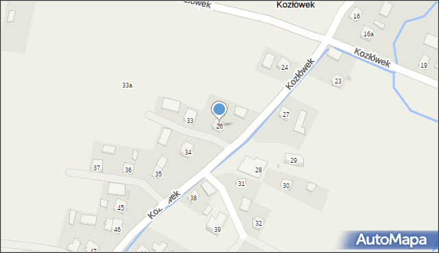 Kozłówek, Kozłówek, 26, mapa Kozłówek