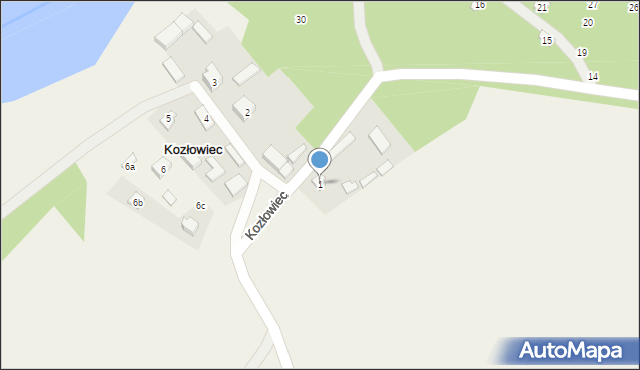 Kozłowiec, Kozłowiec, 1, mapa Kozłowiec