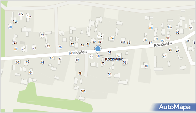 Kozłowiec, Kozłowiec, 56, mapa Kozłowiec