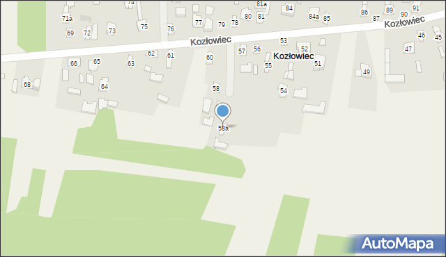 Kozłowiec, Kozłowiec, 58a, mapa Kozłowiec