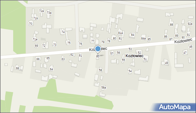 Kozłowiec, Kozłowiec, 60, mapa Kozłowiec