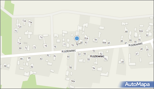 Kozłowiec, Kozłowiec, 78, mapa Kozłowiec