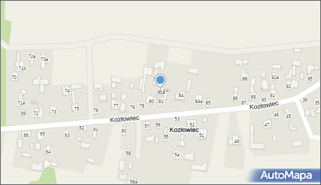 Kozłowiec, Kozłowiec, 81a, mapa Kozłowiec