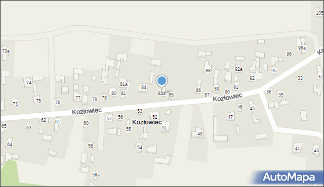 Kozłowiec, Kozłowiec, 84a, mapa Kozłowiec