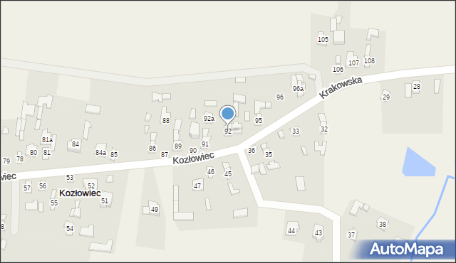 Kozłowiec, Kozłowiec, 92, mapa Kozłowiec