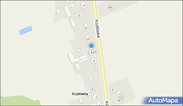 Kozłówka, Kozłówka, 9, mapa Kozłówka