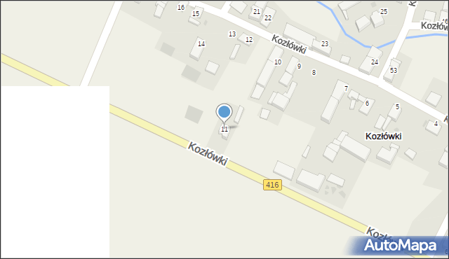 Kozłówki, Kozłówki, 11, mapa Kozłówki