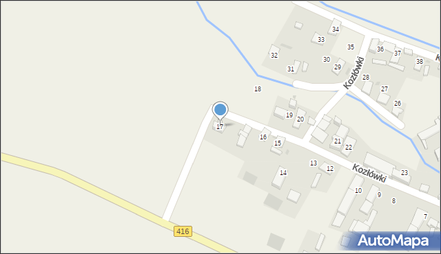 Kozłówki, Kozłówki, 17, mapa Kozłówki