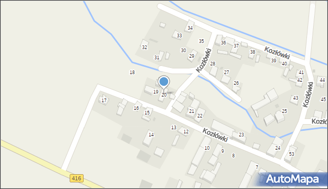 Kozłówki, Kozłówki, 20, mapa Kozłówki