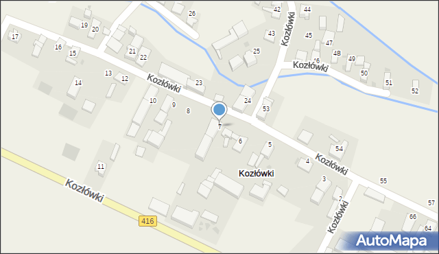 Kozłówki, Kozłówki, 7, mapa Kozłówki