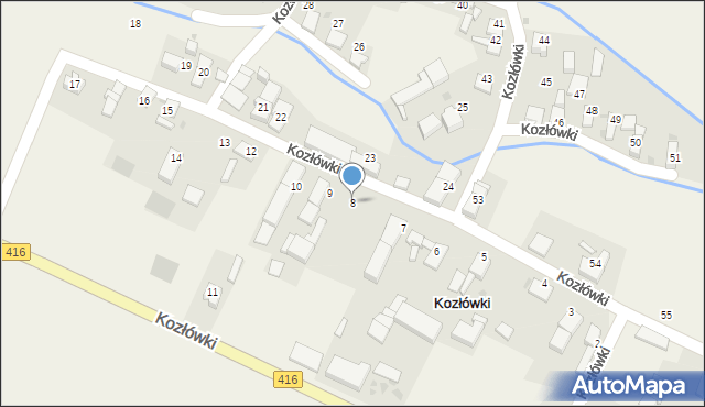 Kozłówki, Kozłówki, 8, mapa Kozłówki