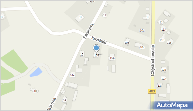 Kozłówki, Kozłówki, 15B, mapa Kozłówki