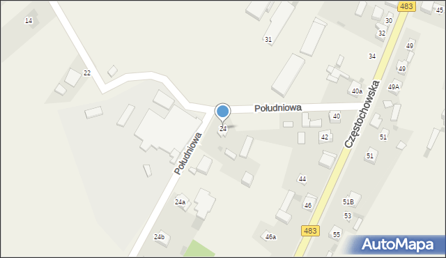 Kozłówki, Kozłówki, 24, mapa Kozłówki