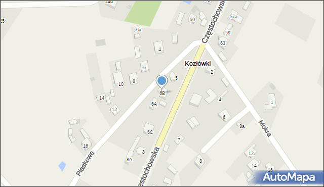 Kozłówki, Kozłówki, 6B, mapa Kozłówki